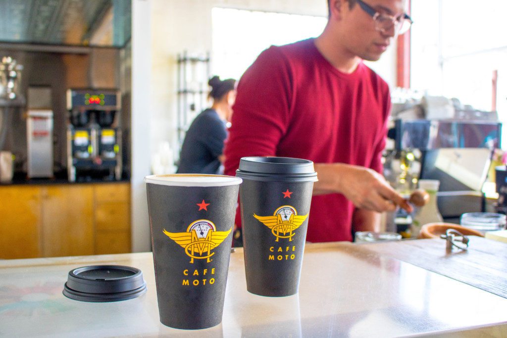 2 coffee cups on counter barrio logan