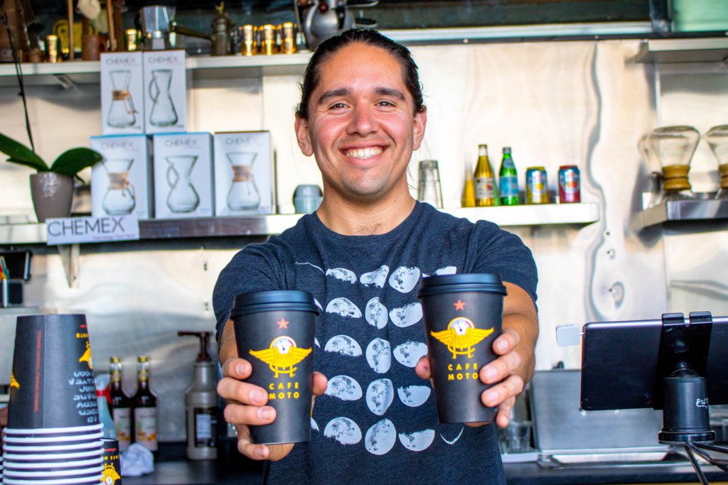 barrio logan Ralf from cafe moto serving coffee