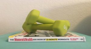 weights and the book - 15-minute workouts