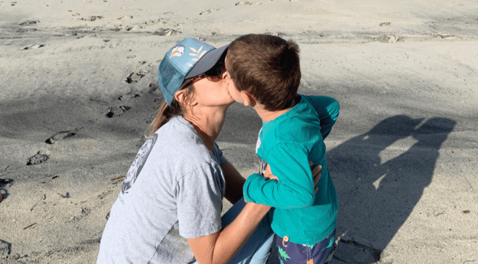 A Kiss With My Son On The Beach
