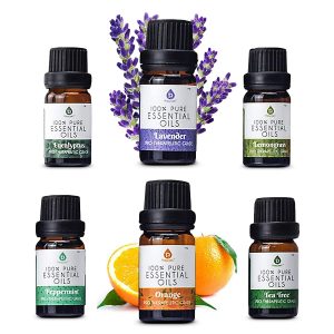 bottles of mixed essential oils