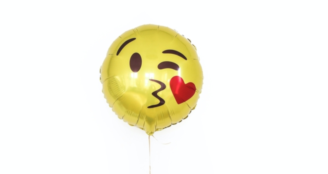 blowing kiss emoji balloon