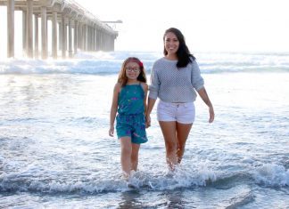 San Diego Mom and daughter enjoying one of the beaches