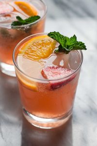 photo of strawberry orange ginger fizz mocktail for our homemade cocktails post