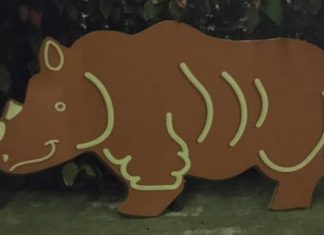 Gingerbread cookie decoration in the shape of a rhino