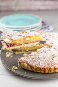 photo of cherry bakewell tart