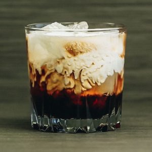 photo of white russian homemade cocktails in a glass