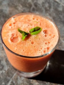 Fresh Watermelon Juice with Cucumber, Lime, and Mint