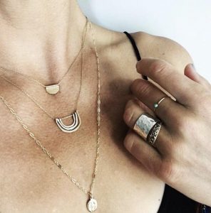 Giusta Jewelry is delicate metal rings necklaces bracelets 
