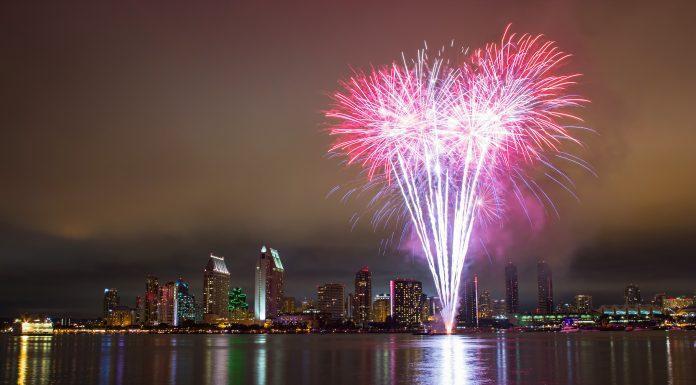 Fireworks over San Diego Bay