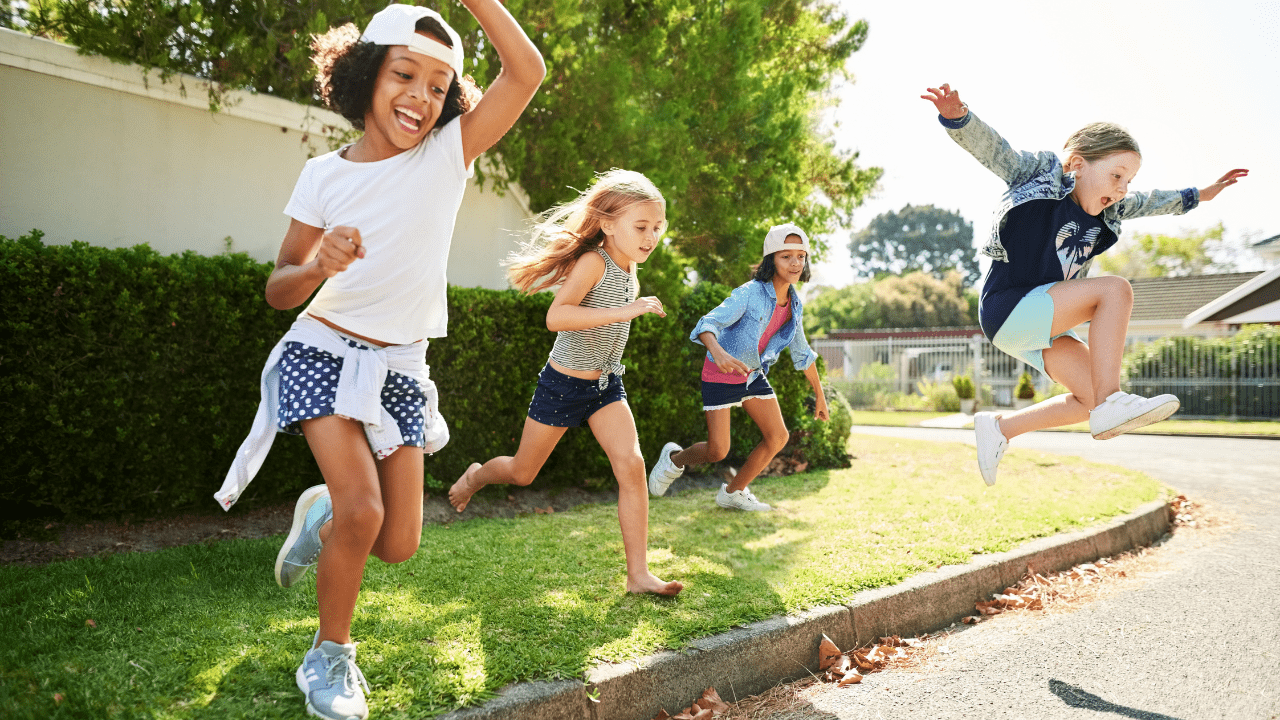 Kids playing at school