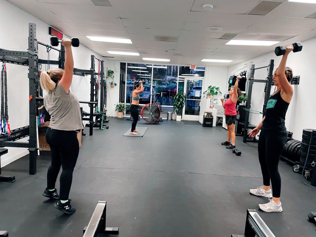 Fitness gym women working out