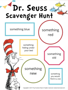 Dr, Seuss Scavenger Hunt