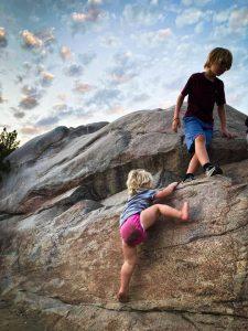 Kids adventure on a mountain