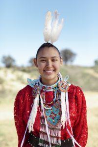 Native American woman in traditional dress