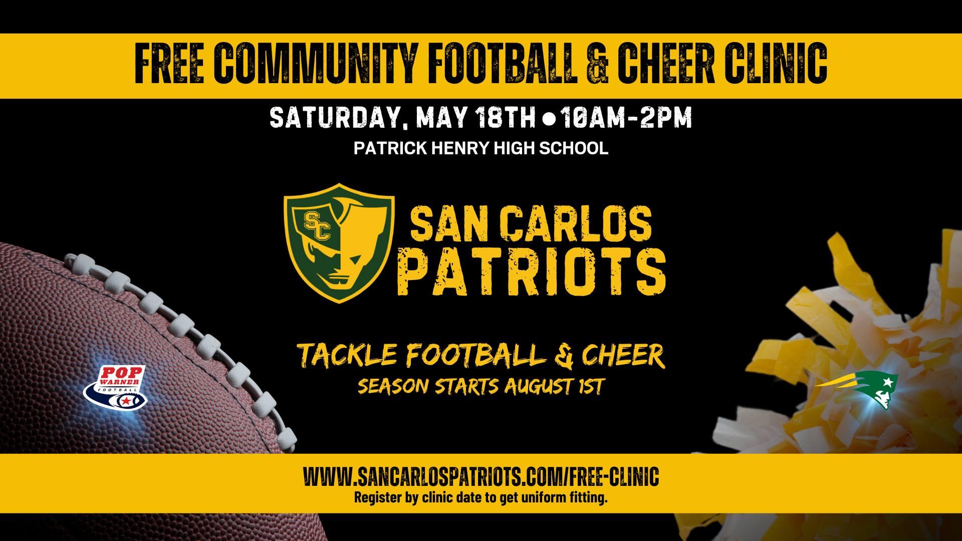 free community football and cheer clinic